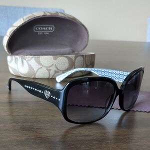 Coach Black Sunglasses with Hearts and Dots